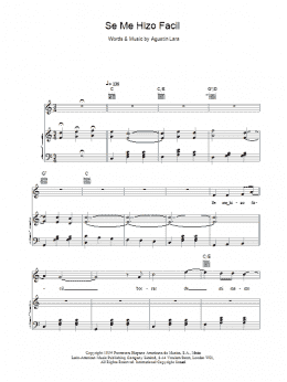 page one of Se Me Hizo Facil (Piano, Vocal & Guitar Chords)