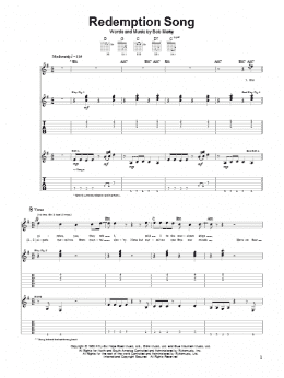 page one of Redemption Song (Guitar Tab)