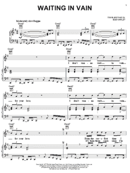 page one of Waiting In Vain (Piano, Vocal & Guitar Chords (Right-Hand Melody))