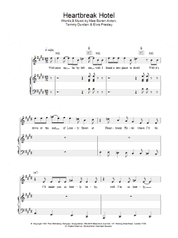 page one of Heartbreak Hotel (Piano, Vocal & Guitar Chords)