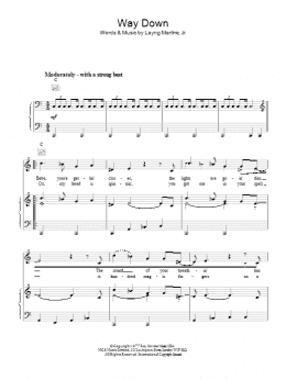 page one of Way Down (Piano, Vocal & Guitar Chords)