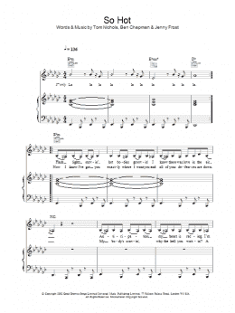 page one of So Hot (Piano, Vocal & Guitar Chords)