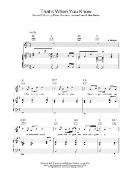 page one of That's When You Know (Piano, Vocal & Guitar Chords)