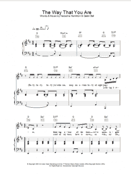page one of The Way That You Are (Piano, Vocal & Guitar Chords)