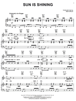 page one of Sun Is Shining (Piano, Vocal & Guitar Chords (Right-Hand Melody))
