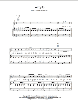 page one of Arroyito (Piano, Vocal & Guitar Chords)