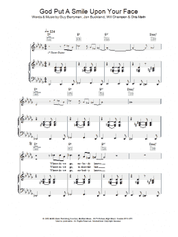 page one of God Put A Smile Upon Your Face (Piano, Vocal & Guitar Chords)