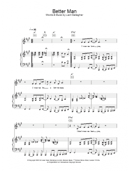 page one of Better Man (Piano, Vocal & Guitar Chords)