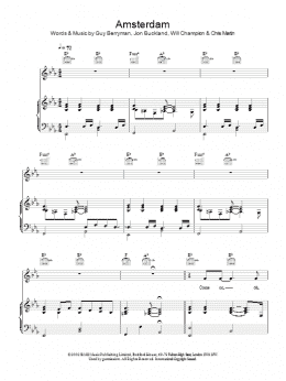 page one of Amsterdam (Piano, Vocal & Guitar Chords)