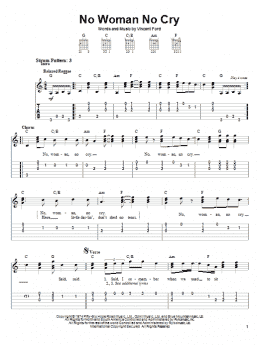 page one of No Woman No Cry (Easy Guitar)