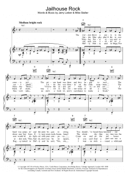 page one of Jailhouse Rock (Piano, Vocal & Guitar Chords)