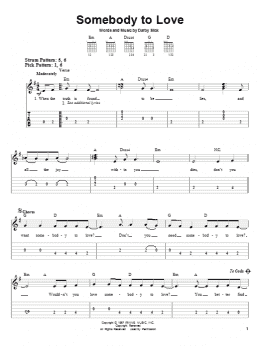page one of Somebody To Love (Easy Guitar)