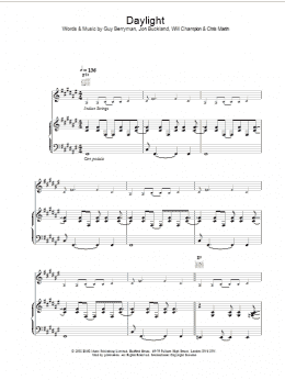 page one of Daylight (Piano, Vocal & Guitar Chords)