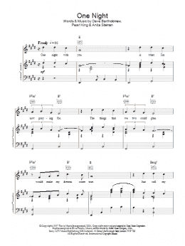 page one of One Night (Piano, Vocal & Guitar Chords)
