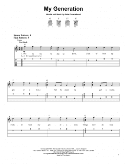 page one of My Generation (Easy Guitar)