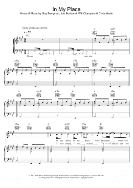 page one of In My Place (Piano, Vocal & Guitar Chords)