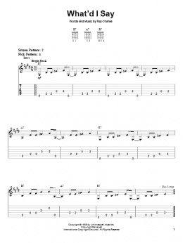 page one of What'd I Say (Easy Guitar)