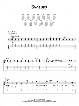 page one of Roxanne (Easy Guitar)