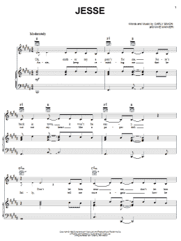 page one of Jesse (Piano, Vocal & Guitar Chords (Right-Hand Melody))
