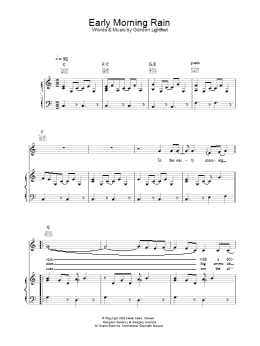 page one of Early Morning Rain (Piano, Vocal & Guitar Chords)