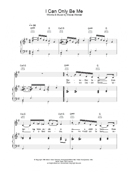 page one of I Can Only Be Me (Piano, Vocal & Guitar Chords)