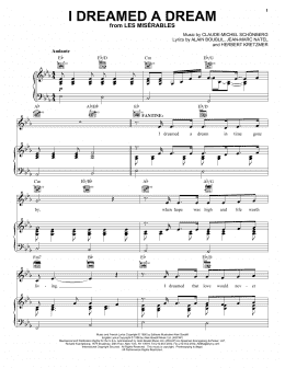 page one of I Dreamed A Dream (from Les Miserables) (Piano, Vocal & Guitar Chords (Right-Hand Melody))
