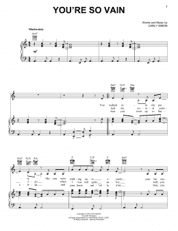 page one of You're So Vain (Piano, Vocal & Guitar Chords (Right-Hand Melody))