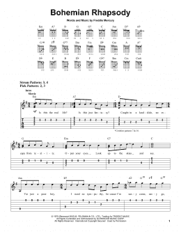 page one of Bohemian Rhapsody (Easy Guitar Tab)