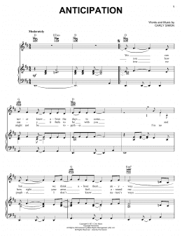 page one of Anticipation (Piano, Vocal & Guitar Chords (Right-Hand Melody))