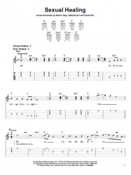 page one of Sexual Healing (Easy Guitar)