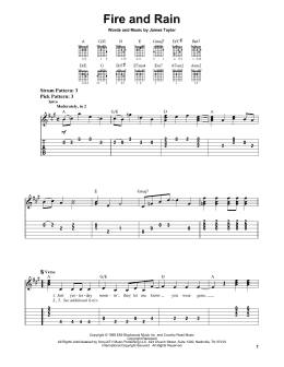 page one of Fire And Rain (Easy Guitar)