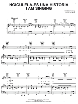 page one of Ngiculela-Es Una Historia I Am Singing (Piano, Vocal & Guitar Chords (Right-Hand Melody))