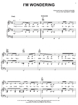 page one of I'm Wondering (Piano, Vocal & Guitar Chords (Right-Hand Melody))