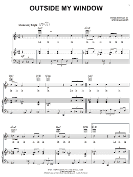 page one of Outside My Window (Piano, Vocal & Guitar Chords (Right-Hand Melody))