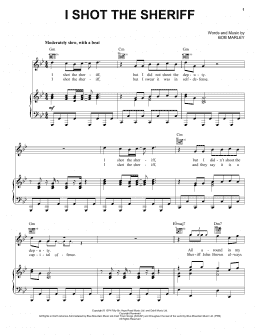 page one of I Shot The Sheriff (Piano, Vocal & Guitar Chords (Right-Hand Melody))