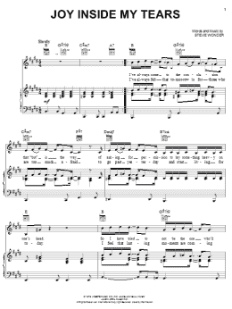 page one of Joy Inside My Tears (Piano, Vocal & Guitar Chords (Right-Hand Melody))