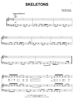page one of Skeletons (Piano, Vocal & Guitar Chords (Right-Hand Melody))