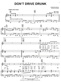 page one of Don't Drive Drunk (Piano, Vocal & Guitar Chords (Right-Hand Melody))
