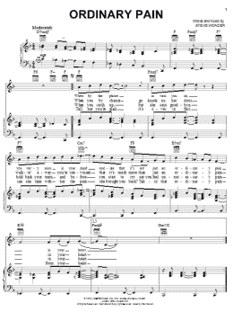 page one of Ordinary Pain (Piano, Vocal & Guitar Chords (Right-Hand Melody))