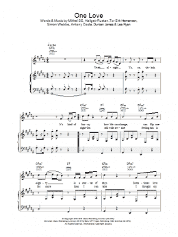 page one of One Love (Piano, Vocal & Guitar Chords)