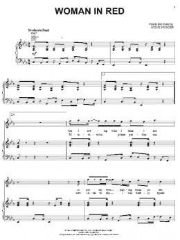 page one of Woman In Red (Piano, Vocal & Guitar Chords (Right-Hand Melody))