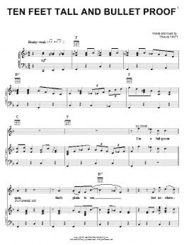 page one of Ten Feet Tall And Bullet Proof (Piano, Vocal & Guitar Chords (Right-Hand Melody))