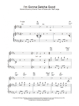 page one of I'm Gonna Getcha Good (Piano, Vocal & Guitar Chords)