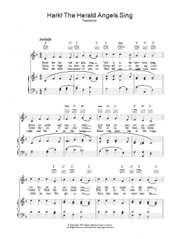 page one of Hark! The Herald Angels Sing (Piano, Vocal & Guitar Chords)