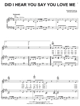 page one of Did I Hear You Say You Love Me (Piano, Vocal & Guitar Chords (Right-Hand Melody))