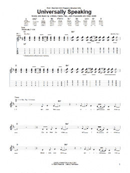 page one of Universally Speaking (Guitar Tab)