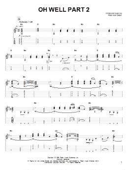 page one of Oh Well Part 2 (Guitar Tab)