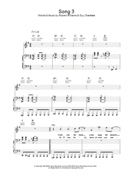 page one of Song 3 (Piano, Vocal & Guitar Chords)