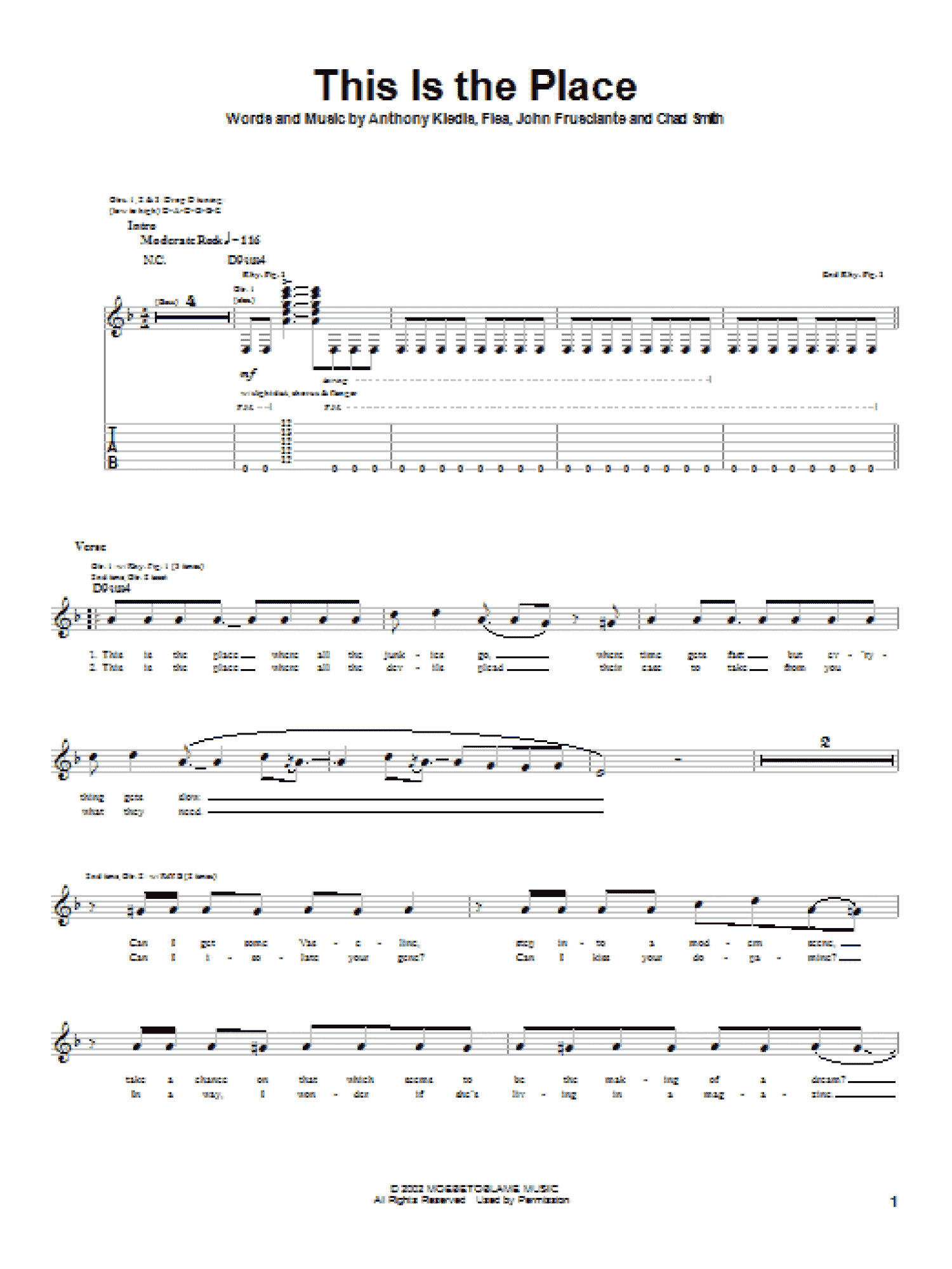 This Is The Place (Guitar Tab)