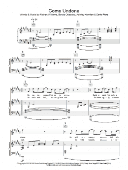 page one of Come Undone (Piano, Vocal & Guitar Chords)